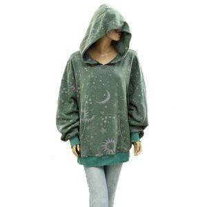 Free People We The Free It's A Vibe Sun Printed Hoodie Top Oversized L 286500